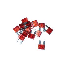 100 FUSIBILI ROSSE MINI-LAMELLARI PLUG-IN 10A